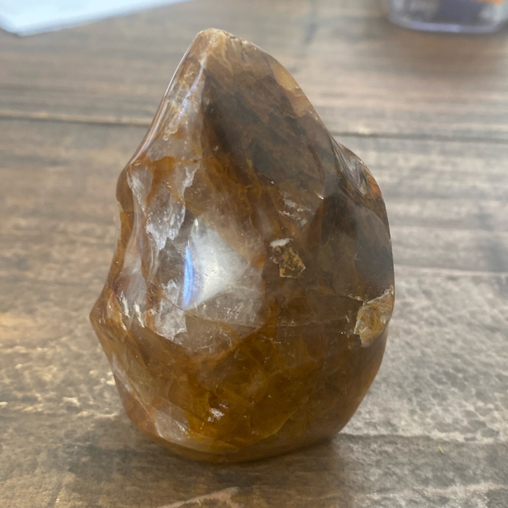 Natural golden healer flame crystal